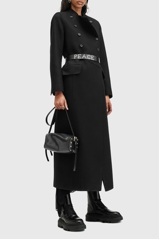 Manteau slim en laine Opal - Noir