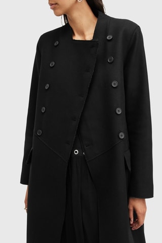 Manteau slim en laine Opal - Noir