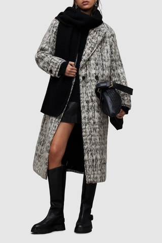 Manteau en laine Jane - Noir et blanc
