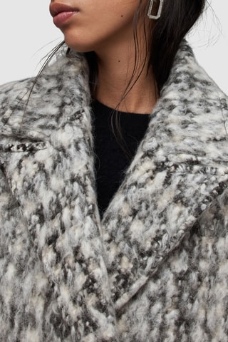 Manteau en laine Jane - Noir et blanc