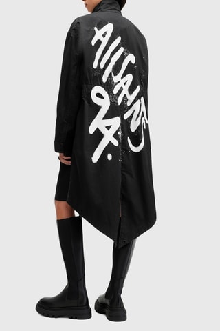 Parka relaxed en coton biologique - Noir