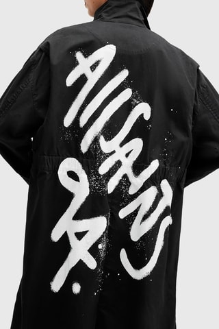 Parka relaxed en coton biologique - Noir