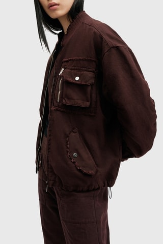 Blusão oversize em linho - Bordô
