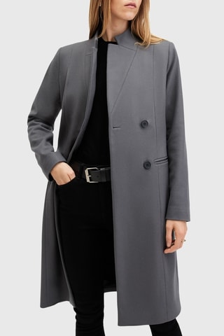 Manteau regular en laine et cachemire - Gris