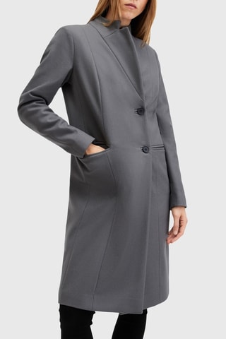 Manteau regular en laine et cachemire - Gris