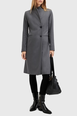 Manteau regular en laine et cachemire - Gris
