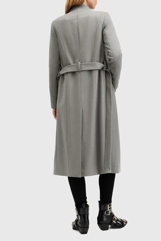 Manteau regular en laine et cachemire - Gris clair