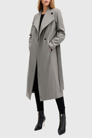 Manteau regular en laine et cachemire - Gris clair