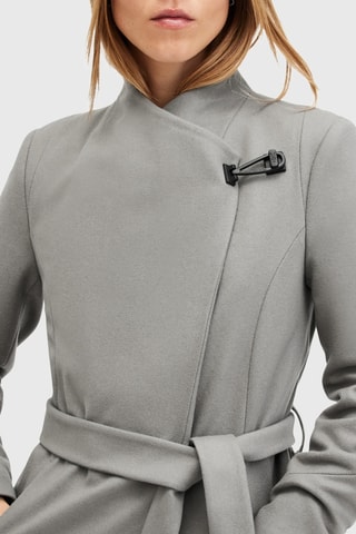 Manteau regular en laine et cachemire - Gris clair