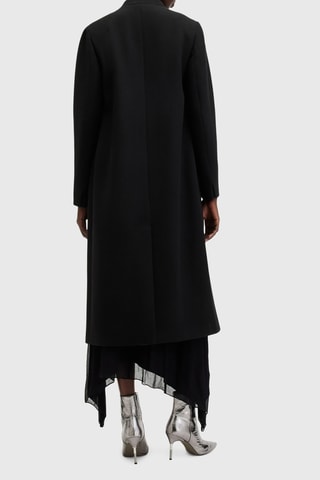Manteau regular en laine - Noir