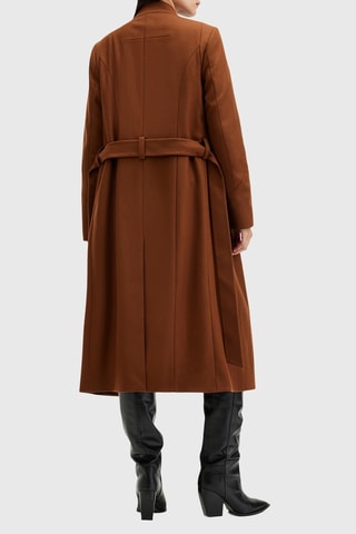 Manteau regular en laine et cachemire - Marron