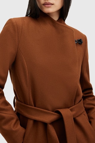 Manteau regular en laine et cachemire - Marron