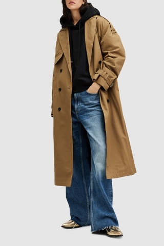 Trench relaxed en coton biologique - Marron