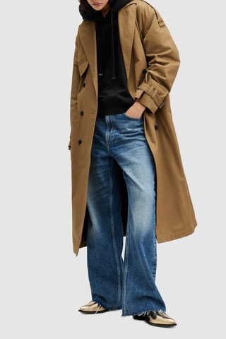 Trench relaxed en coton biologique - Marron