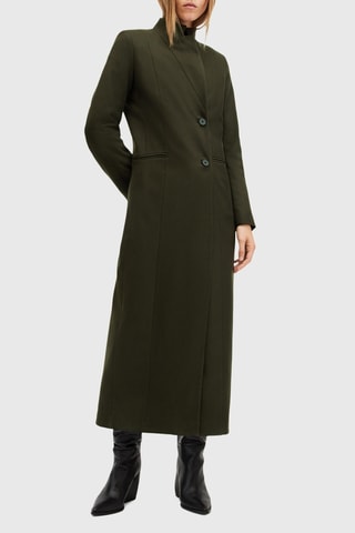 Manteau regular en laine et cachemire - Kaki
