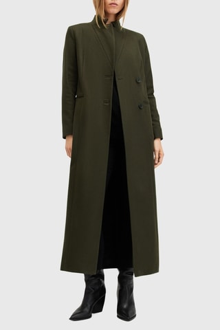 Manteau regular en laine et cachemire - Kaki