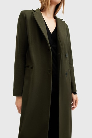 Manteau regular en laine et cachemire - Kaki