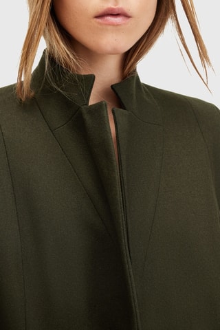 Manteau regular en laine et cachemire - Kaki