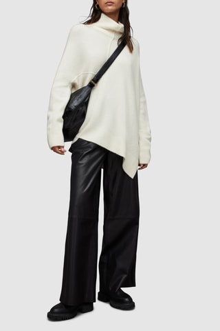 Camisola relaxed em lã e pelo de iaque - Cru