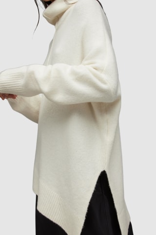 Camisola relaxed em lã e pelo de iaque - Cru