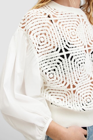 Camisola relaxed em algodão biológico - Branco