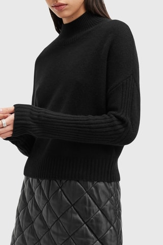 Camisola regular em lã e caxemira Noir - Preto