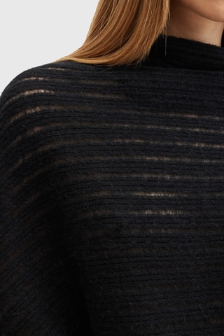 Camisola relaxed em lã e alpaga - Preto