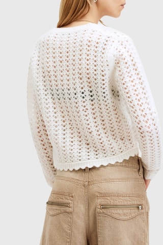 Casaco regular em lã e mohair - Branco