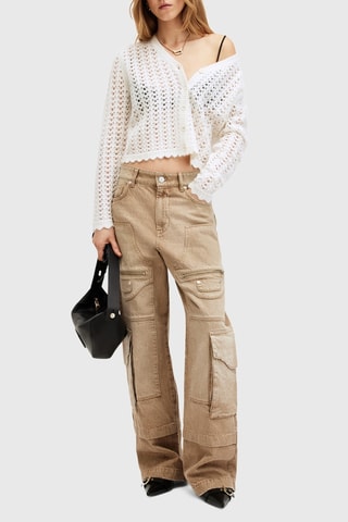 Casaco regular em lã e mohair - Branco