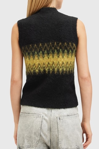 Top regular em lã e alpaca - Preto