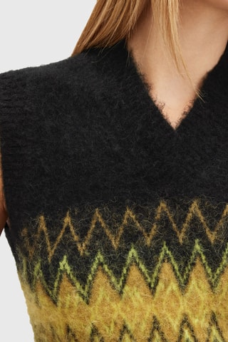 Top regular em lã e alpaca - Preto