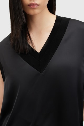 Top em lã merinos - Preto
