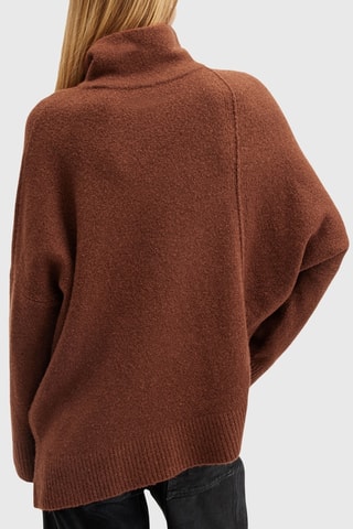 Camisola relaxed em lã e pelos de iaque - Castanho