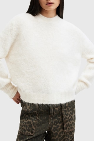 Camisola relaxed em alpaca - Branco