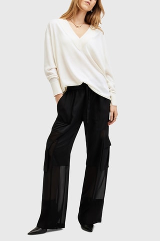 Camisola regular em lã merino - Branco