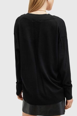 Camisola regular em lã merino - Preto