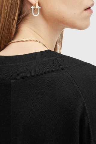 Camisola regular em lã merino - Preto