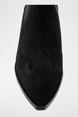 Botins Chelsea em couro - Preto