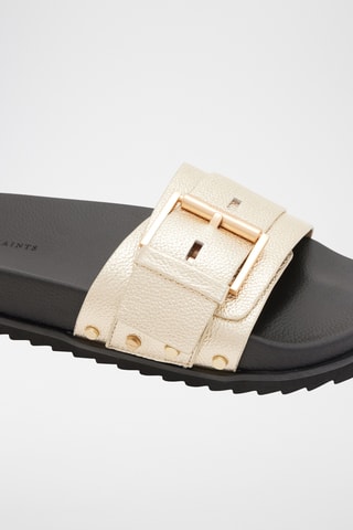 Mules em couro - Dourado