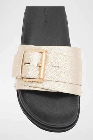 Mules em couro - Dourado