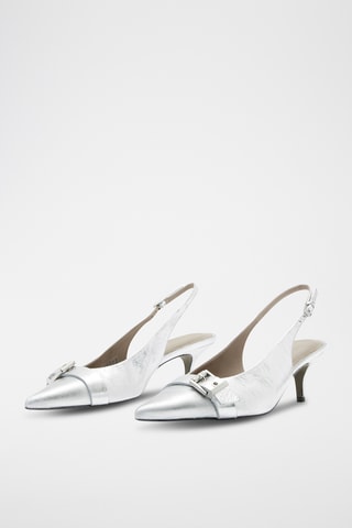 Sapatos de salto em couro - Prateado