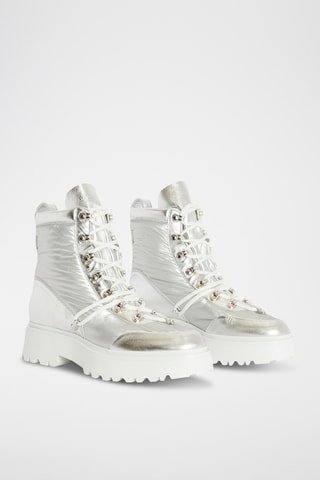Botins em couro - Prateado