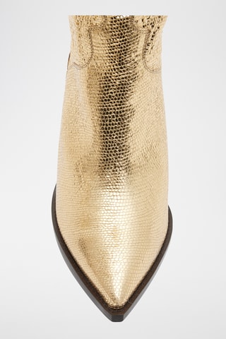 Botas acima do joelho em couro - Dourado