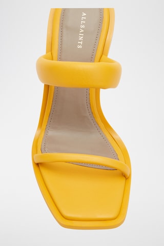 Mules de salto em couro - Amarelo