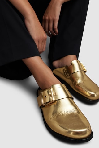 Socas de couro envernizadas - Dourado