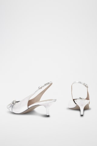 Sapatos de salto em couro - Prateado