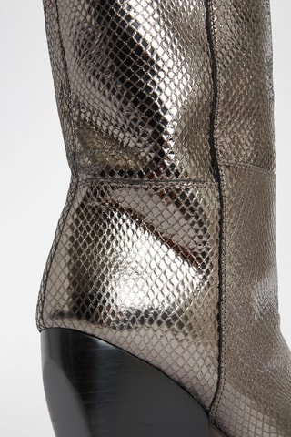 Botas acima do joelho em couro - Prateado