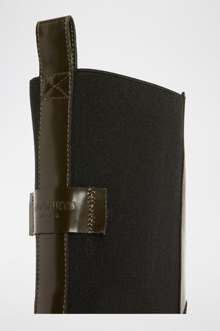 Botins Chelsea em couro - Caqui