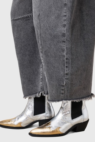 Botins Chelsea em couro Daneya - Prateado