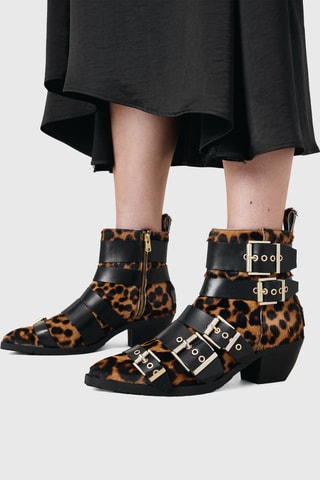 Botins em couro Anna - Castanho